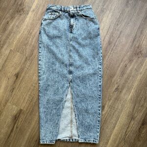 Asos Design High-Waist Acid Wash Denim Midi Skirt - Size US 4